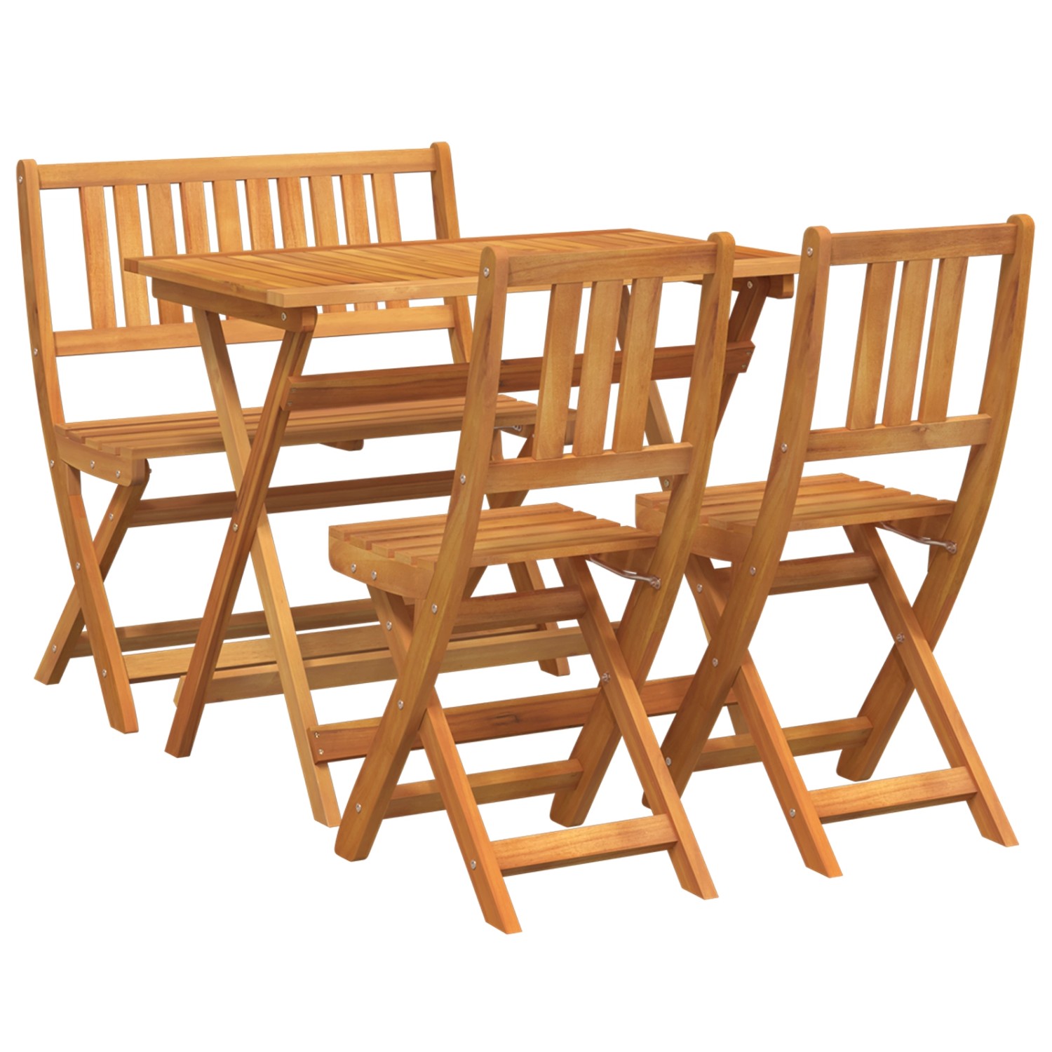 vidaXL 4-Teiliges Faltbares Garten Bistro Set aus Massivem Akazienholz 3324838 vidaXL 4-Teiliges Faltbares Garten Bistro Set aus Massivem Akazienholz 3324838 von VIDAXL
