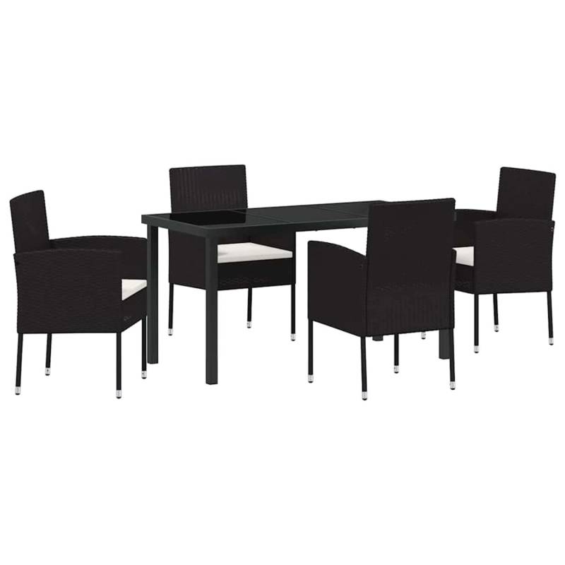 vidaXL 4-Teiliges Garten-Ess-Set mit Kissen Schwarz Poly Rattan 3379921 vidaXL 4-Teiliges Garten-Ess-Set mit Kissen Schwarz Poly Rattan 3379921 von VIDAXL
