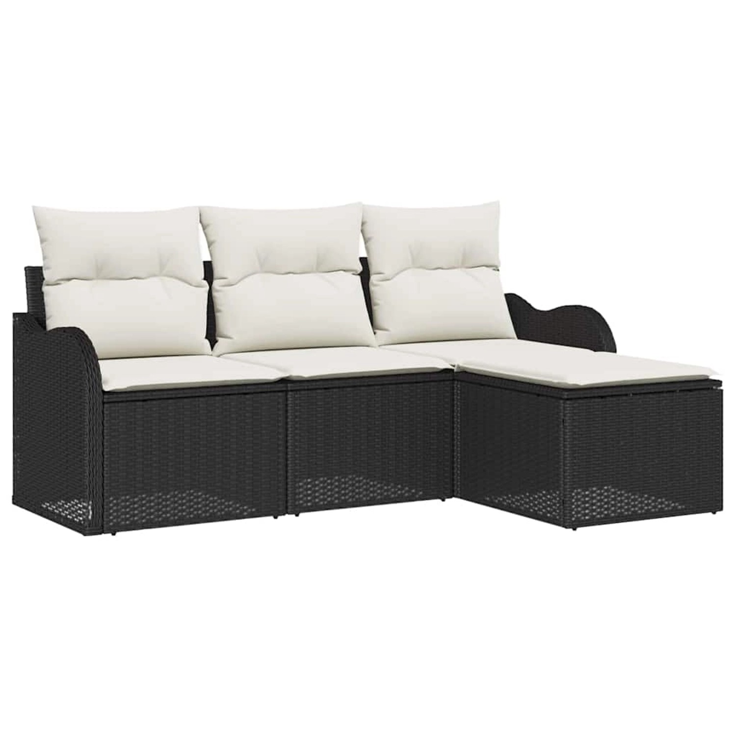 vidaXL 4-Teiliges Garten-Sofa-Set mit Kissen Schwarz Poly Rattan 3345647 vidaXL 4-Teiliges Garten-Sofa-Set mit Kissen Schwarz Poly Rattan 3345647 von VIDAXL