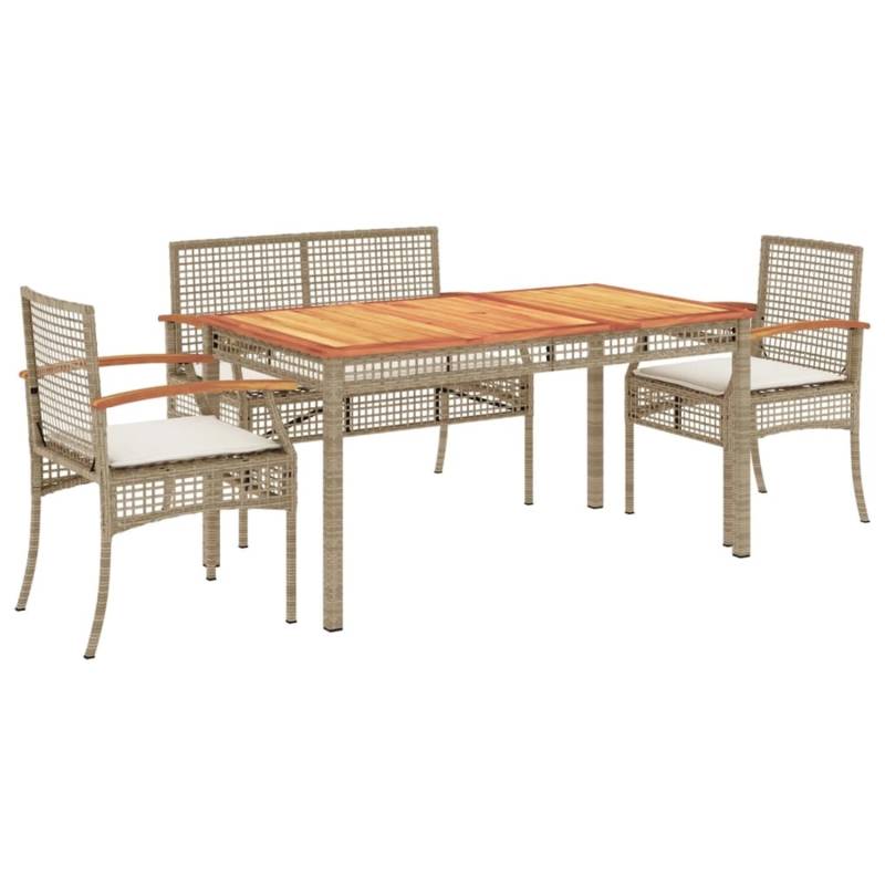 vidaXL 4-Tlg Garten-Essgruppe mit Kissen Beige Poly Rattan 3213585 vidaXL 4-Tlg Garten-Essgruppe mit Kissen Beige Poly Rattan 3213585 von VIDAXL