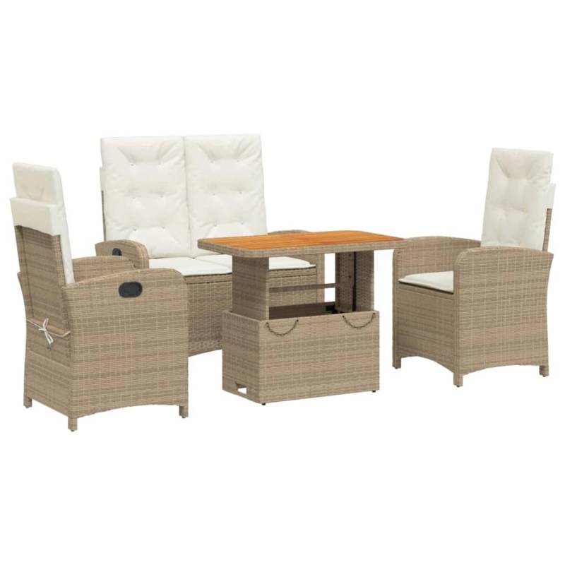 vidaXL 4-Tlg Garten-Essgruppe mit Kissen Beige Poly Rattan 3277359 vidaXL 4-Tlg Garten-Essgruppe mit Kissen Beige Poly Rattan 3277359 von VIDAXL