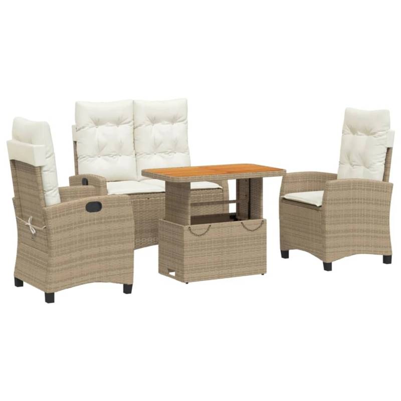 vidaXL 4-Tlg Garten-Essgruppe mit Kissen Beige Poly Rattan 3277419 vidaXL 4-Tlg Garten-Essgruppe mit Kissen Beige Poly Rattan 3277419 von VIDAXL