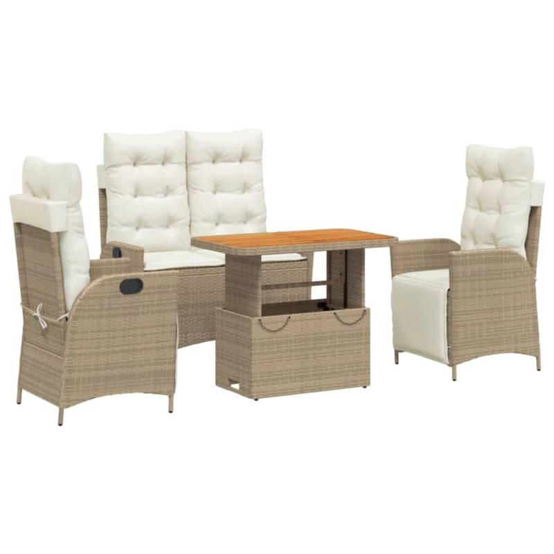 vidaXL 4-Tlg Garten-Essgruppe mit Kissen Beige Poly Rattan 3277480 vidaXL 4-Tlg Garten-Essgruppe mit Kissen Beige Poly Rattan 3277480 von VIDAXL