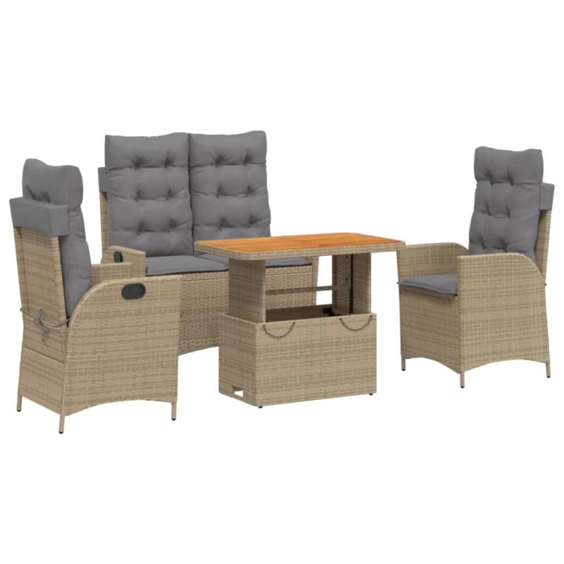 vidaXL 4-Tlg Garten-Essgruppe mit Kissen Beige Poly Rattan 3277491 vidaXL 4-Tlg Garten-Essgruppe mit Kissen Beige Poly Rattan 3277491 von VIDAXL