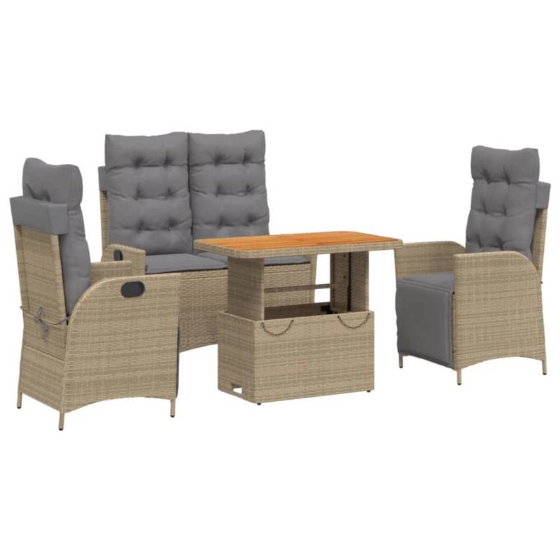 vidaXL 4-Tlg Garten-Essgruppe mit Kissen Beige Poly Rattan 3277492 vidaXL 4-Tlg Garten-Essgruppe mit Kissen Beige Poly Rattan 3277492 von VIDAXL