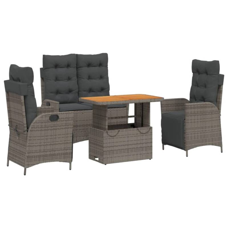 vidaXL 4-Tlg Garten-Essgruppe mit Kissen Grau Poly Rattan 3277468 vidaXL 4-Tlg Garten-Essgruppe mit Kissen Grau Poly Rattan 3277468 von VIDAXL
