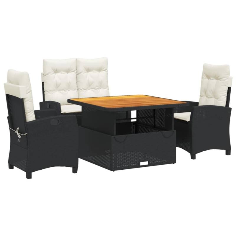 vidaXL 4-Tlg Garten-Essgruppe mit Kissen Schwarz Poly Rattan 3277380 vidaXL 4-Tlg Garten-Essgruppe mit Kissen Schwarz Poly Rattan 3277380 von VIDAXL