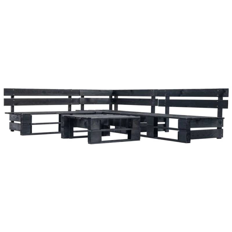 vidaXL 4-Tlg Garten-Lounge-Set aus Paletten Schwarz Holz 277420 vidaXL 4-Tlg Garten-Lounge-Set aus Paletten Schwarz Holz 277420 von VIDAXL