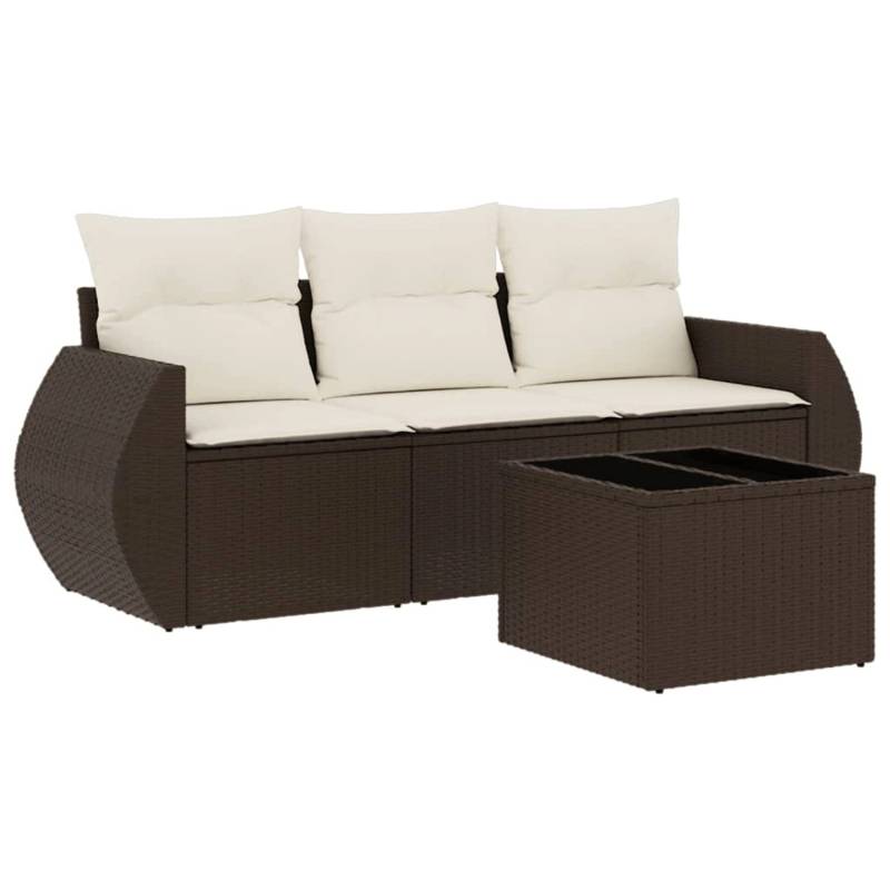 vidaXL 4-Tlg Garten-Sofagarnitur mit Kissen Braun Poly Rattan 3221072 vidaXL 4-Tlg Garten-Sofagarnitur mit Kissen Braun Poly Rattan 3221072 von VIDAXL