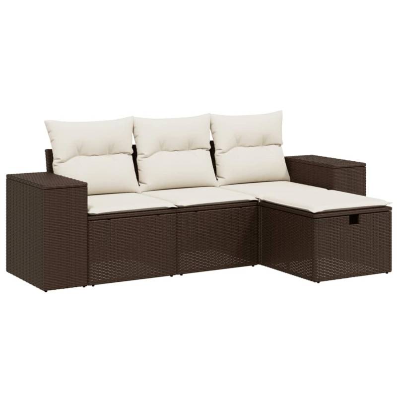 vidaXL 4-Tlg Garten-Sofagarnitur mit Kissen Braun Poly Rattan 3264379 vidaXL 4-Tlg Garten-Sofagarnitur mit Kissen Braun Poly Rattan 3264379 von VIDAXL