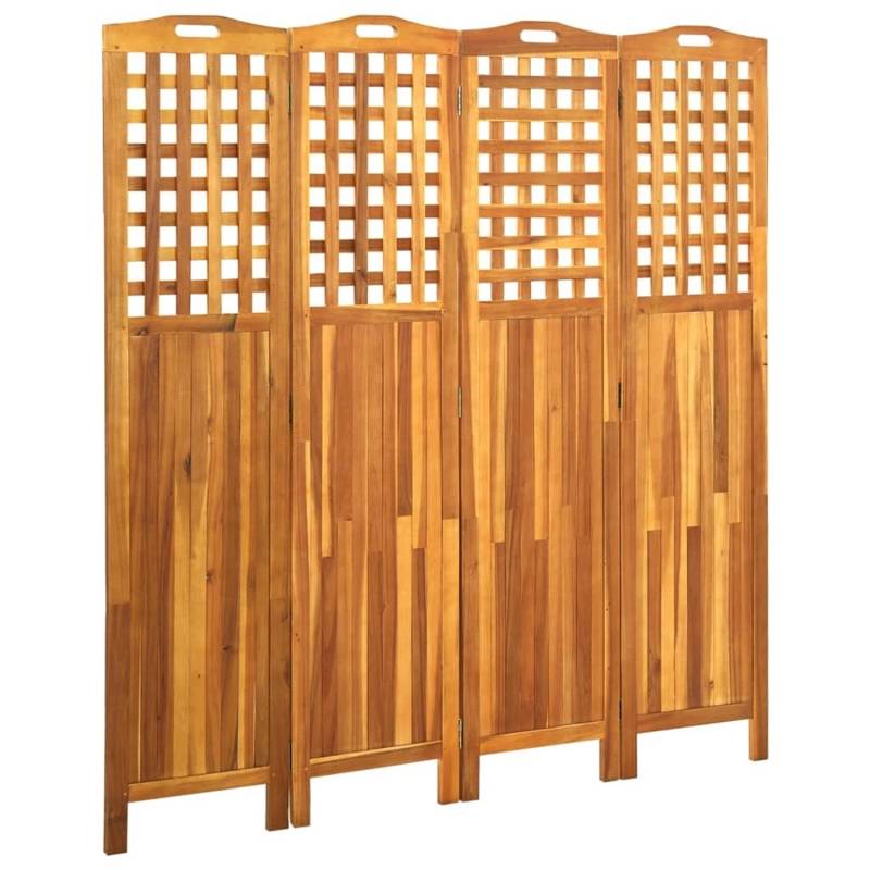 vidaXL 4-teiliger Raumteiler 161x2x170 cm Akazie Massivholz von VIDAXL