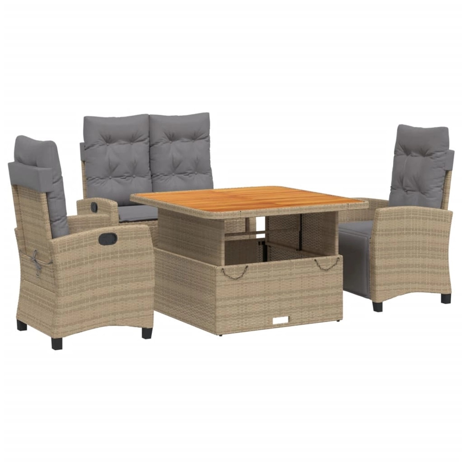 vidaXL 4-tlg Garten-Essgruppe mit Kissen Beige Poly Rattan Modell 4 vidaXL 4-tlg Garten-Essgruppe mit Kissen Beige Poly Rattan Modell 4 von VIDAXL