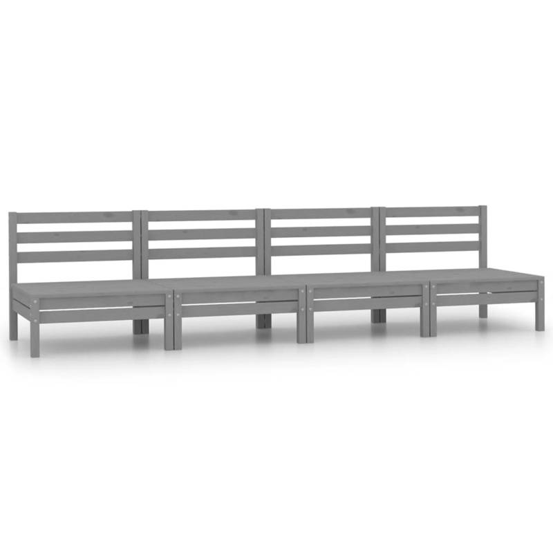vidaXL 4-tlg Garten-Lounge-Set Grau Kiefer Massivholz Modell 11 von VIDAXL