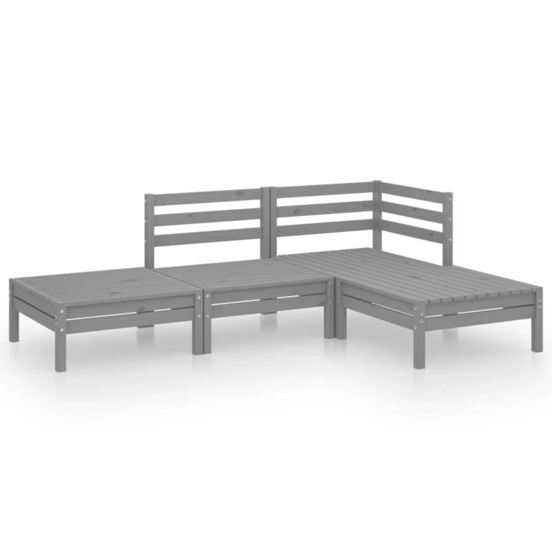 vidaXL 4-tlg Garten-Lounge-Set Grau Massivholz Kiefer Modell 1 von VIDAXL