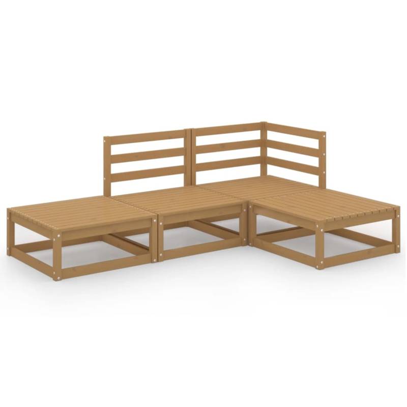 vidaXL 4-tlg Garten-Lounge-Set Honigbraun Massivholz Kiefer Modell 2 von VIDAXL