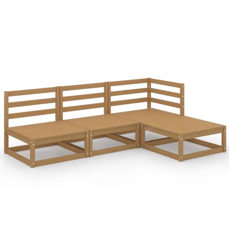vidaXL 4-tlg Garten-Lounge-Set Honigbraun Massivholz Kiefer Modell 3 von VIDAXL