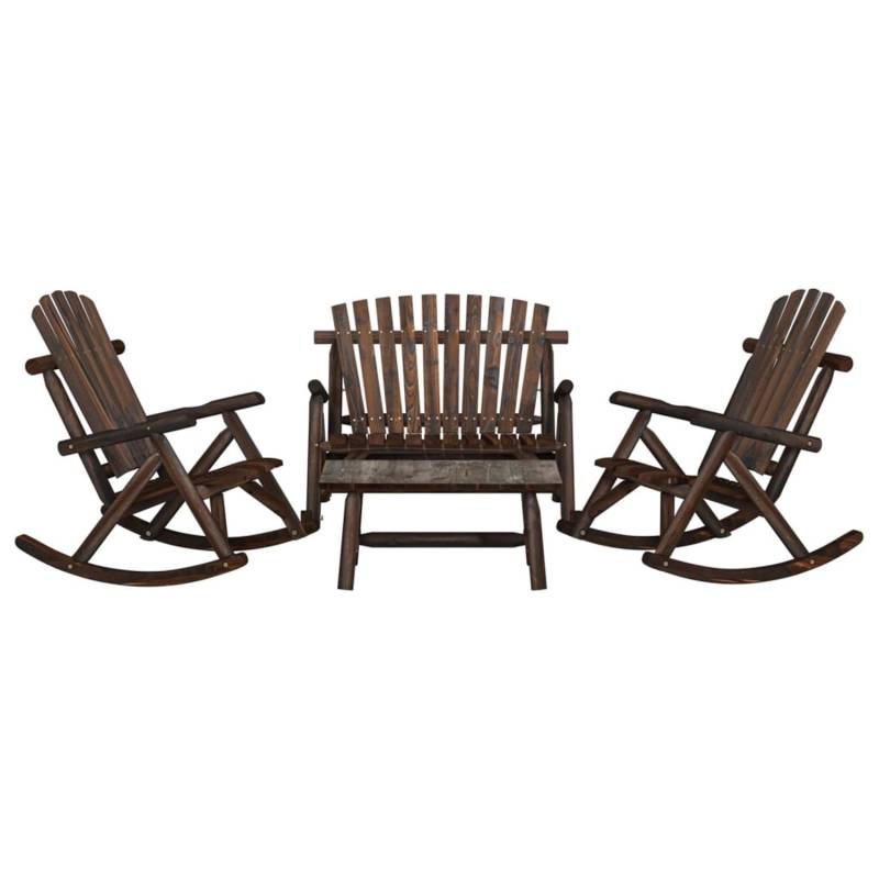 vidaXL 4-tlg Garten-Lounge-Set Massivholz Fichte Modell 4 von VIDAXL