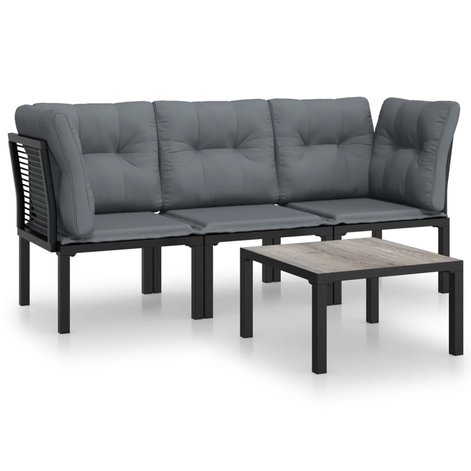 vidaXL 4-tlg Garten-Lounge-Set Schwarz und Grau Poly Rattan Modell 1 vidaXL 4-tlg Garten-Lounge-Set Schwarz und Grau Poly Rattan Modell 1 von VIDAXL