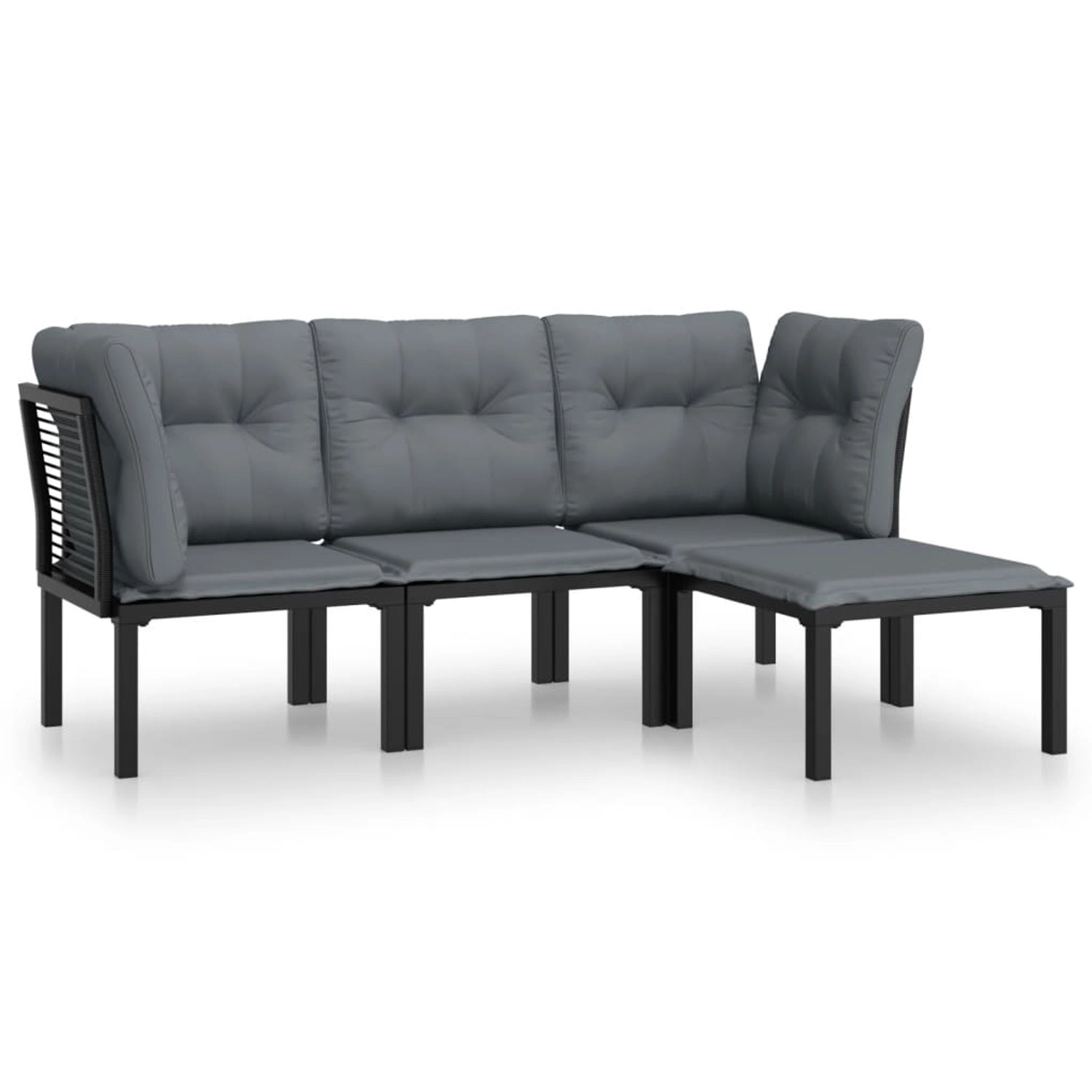 vidaXL 4-tlg Garten-Lounge-Set Schwarz und Grau Poly Rattan Modell 3 vidaXL 4-tlg Garten-Lounge-Set Schwarz und Grau Poly Rattan Modell 3 von VIDAXL