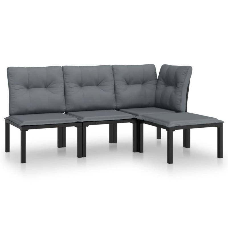 vidaXL 4-tlg Garten-Lounge-Set Schwarz und Grau Poly Rattan Modell 6 vidaXL 4-tlg Garten-Lounge-Set Schwarz und Grau Poly Rattan Modell 6 von VIDAXL