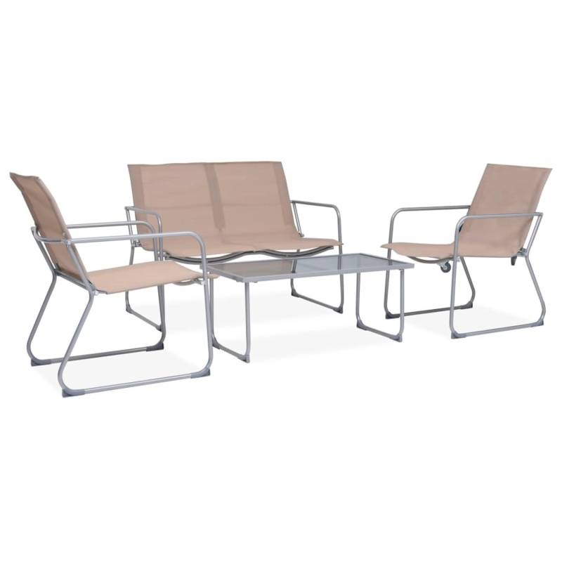 vidaXL 4-tlg Garten-Lounge-Set Stoff und Stahl Taupe von VIDAXL