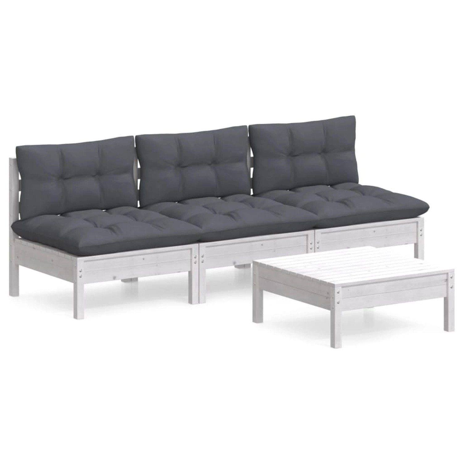 vidaXL 4-tlg Garten-Lounge-Set mit Anthrazit Kissen Kiefernholz Modell 4 vidaXL 4-tlg Garten-Lounge-Set mit Anthrazit Kissen Kiefernholz Modell 4 von VIDAXL