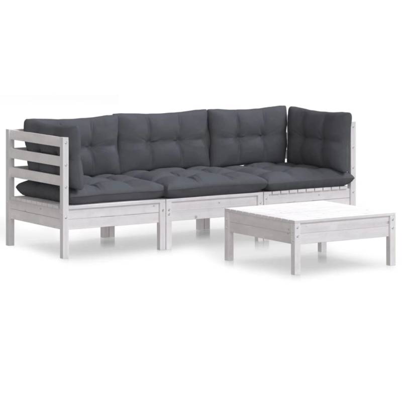 vidaXL 4-tlg Garten-Lounge-Set mit Anthrazit Kissen Kiefernholz Modell 7 von VIDAXL