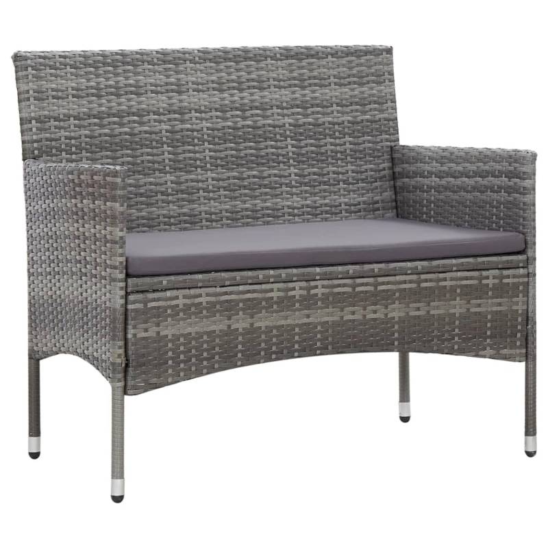 vidaXL 4-tlg Garten-Lounge-Set mit Auflagen Poly Rattan Grau Modell 10 von VIDAXL