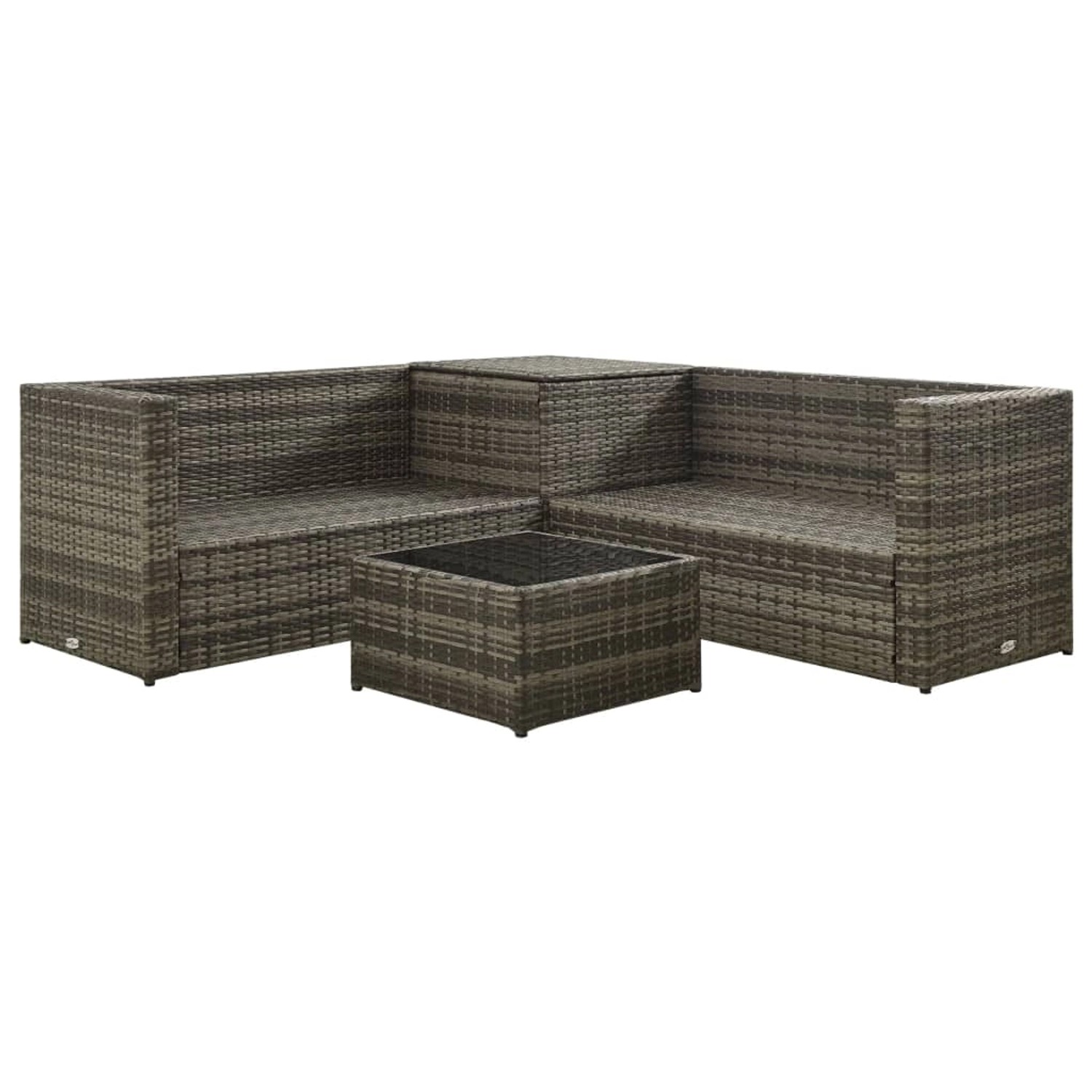 vidaXL 4-tlg Garten-Lounge-Set mit Auflagen Poly Rattan Grau Modell 3 vidaXL 4-tlg Garten-Lounge-Set mit Auflagen Poly Rattan Grau Modell 3 von VIDAXL