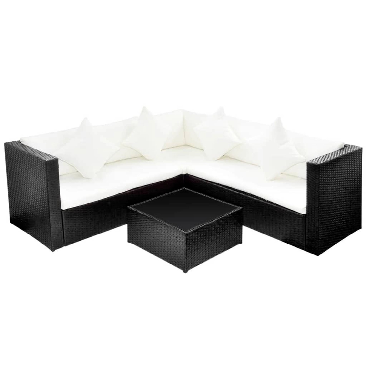 vidaXL 4-tlg Garten-Lounge-Set mit Auflagen Poly Rattan Schwarz Modell 13 vidaXL 4-tlg Garten-Lounge-Set mit Auflagen Poly Rattan Schwarz Modell 13 von VIDAXL
