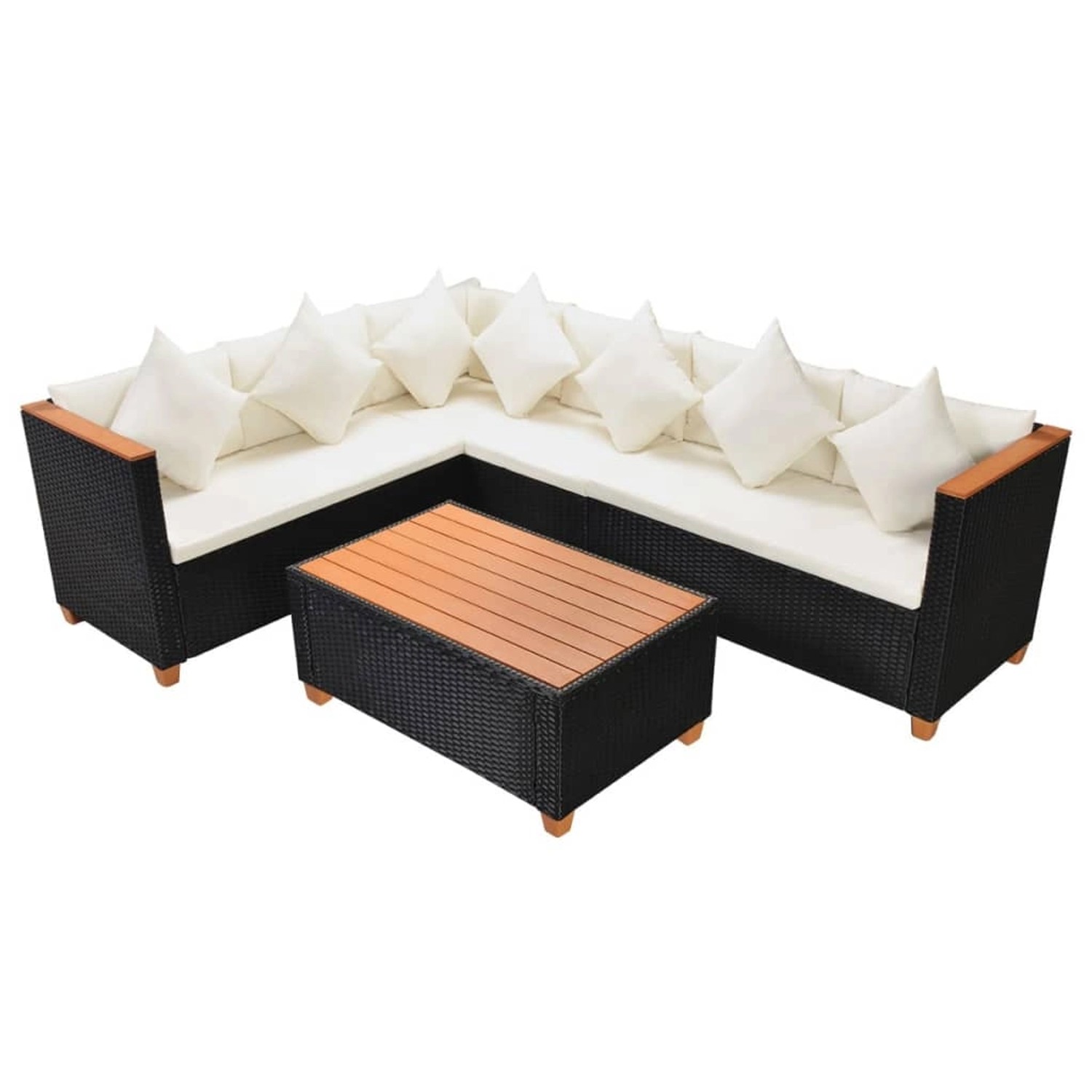 vidaXL 4-tlg Garten-Lounge-Set mit Auflagen Poly Rattan Schwarz Modell 15 vidaXL 4-tlg Garten-Lounge-Set mit Auflagen Poly Rattan Schwarz Modell 15 von VIDAXL