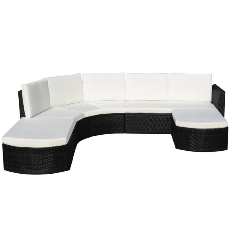 vidaXL 4-tlg Garten-Lounge-Set mit Auflagen Poly Rattan Schwarz Modell 19 von VIDAXL