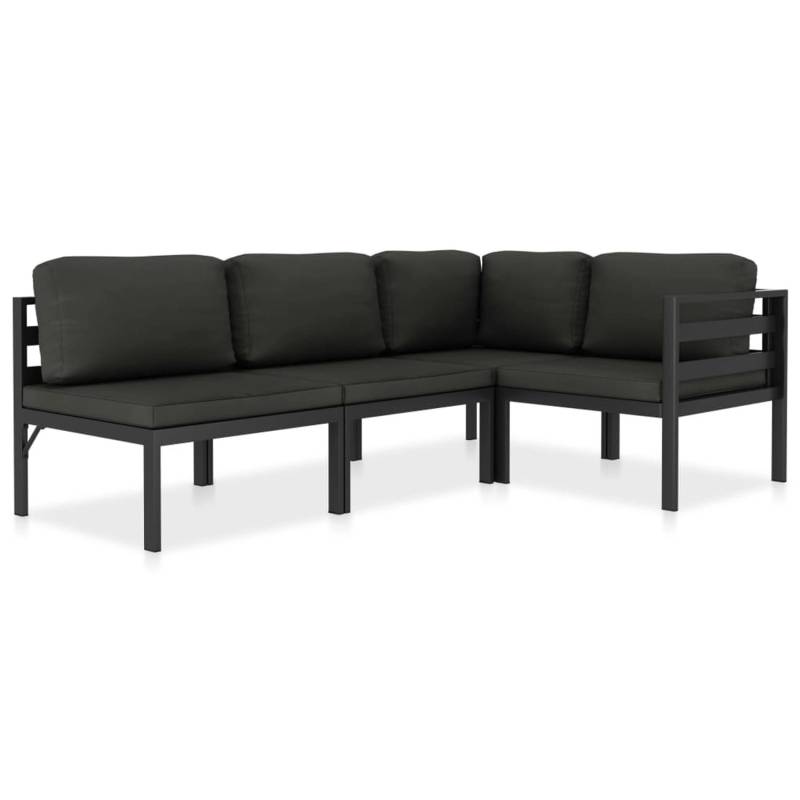vidaXL 4-tlg Garten-Lounge-Set mit Kissen Aluminium Anthrazit Modell 1 von VIDAXL