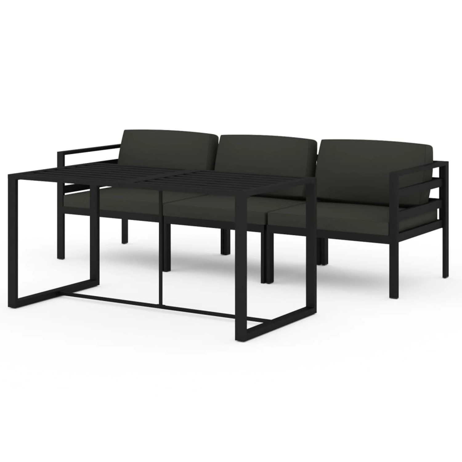 vidaXL 4-tlg Garten-Lounge-Set mit Kissen Aluminium Anthrazit Modell 6 vidaXL 4-tlg Garten-Lounge-Set mit Kissen Aluminium Anthrazit Modell 6 von VIDAXL