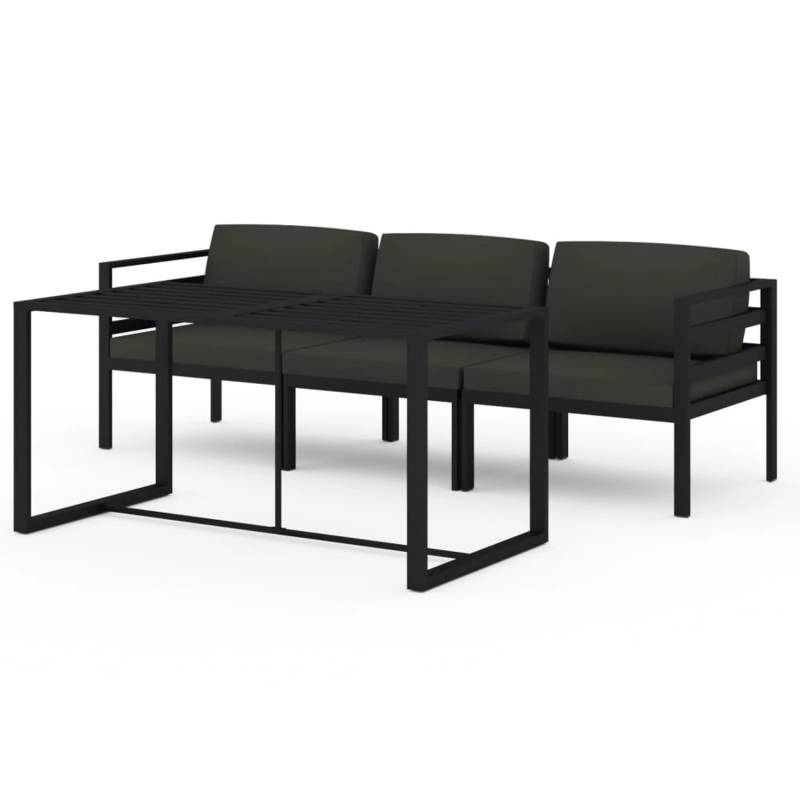 vidaXL 4-tlg Garten-Lounge-Set mit Kissen Aluminium Anthrazit Modell 6 von VIDAXL