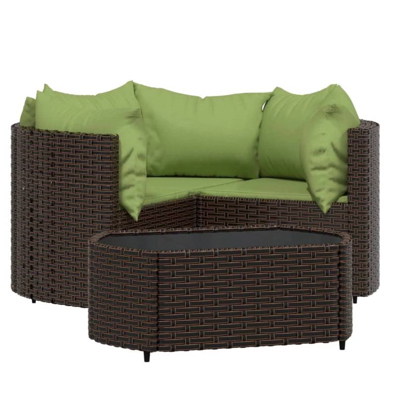 vidaXL 4-tlg Garten-Lounge-Set mit Kissen Braun Poly Rattan Modell 11 von VIDAXL