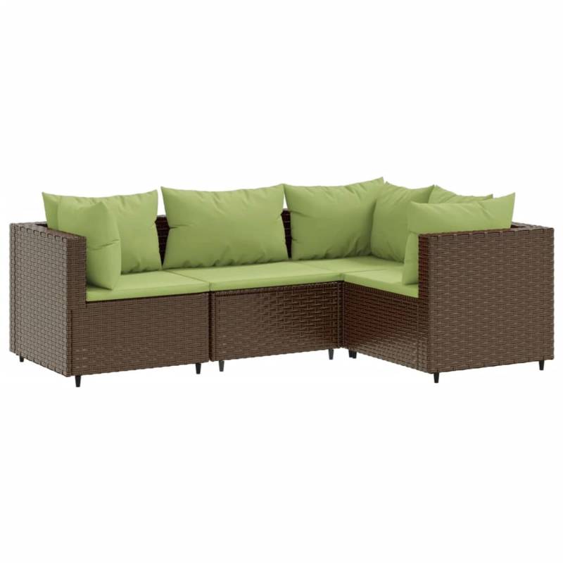 vidaXL 4-tlg Garten-Lounge-Set mit Kissen Braun Poly Rattan Modell 14 von VIDAXL