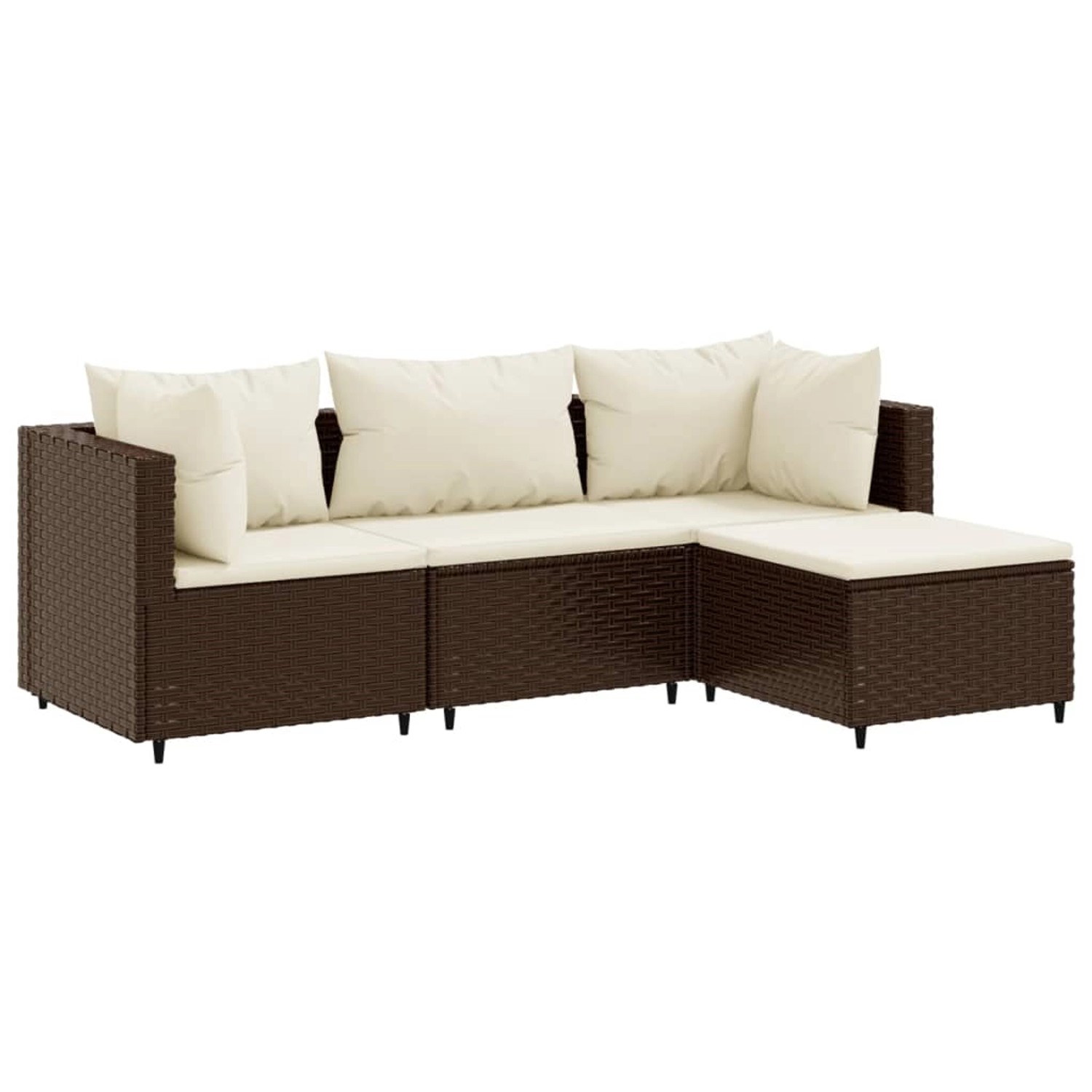 vidaXL 4-tlg Garten-Lounge-Set mit Kissen Braun Poly Rattan Modell 15 vidaXL 4-tlg Garten-Lounge-Set mit Kissen Braun Poly Rattan Modell 15 von VIDAXL