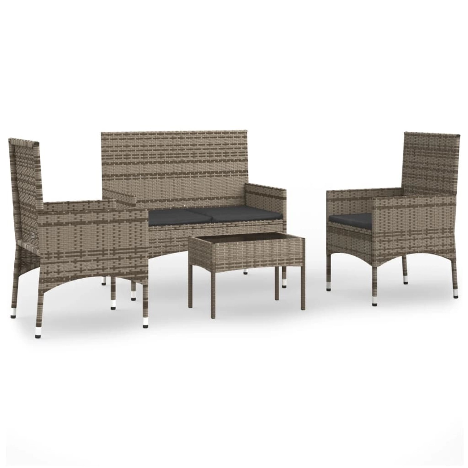 vidaXL 4-tlg Garten-Lounge-Set mit Kissen Grau Poly Rattan Modell 22 vidaXL 4-tlg Garten-Lounge-Set mit Kissen Grau Poly Rattan Modell 22 von VIDAXL