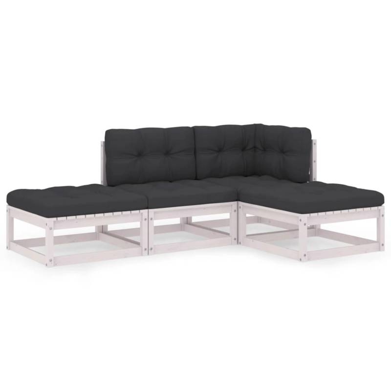 vidaXL 4-tlg Garten-Lounge-Set mit Kissen Kiefer Massivholz Modell 10 von VIDAXL