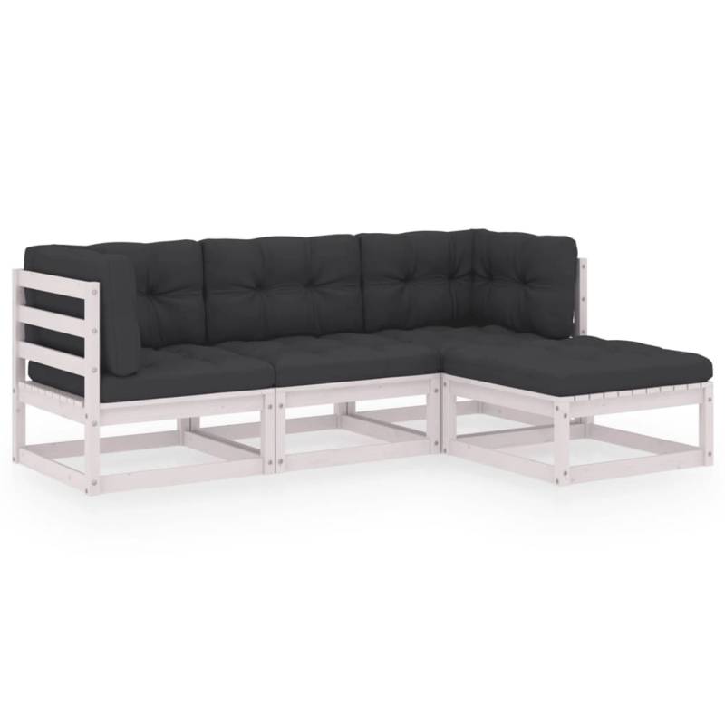 vidaXL 4-tlg Garten-Lounge-Set mit Kissen Kiefer Massivholz Modell 14 von VIDAXL