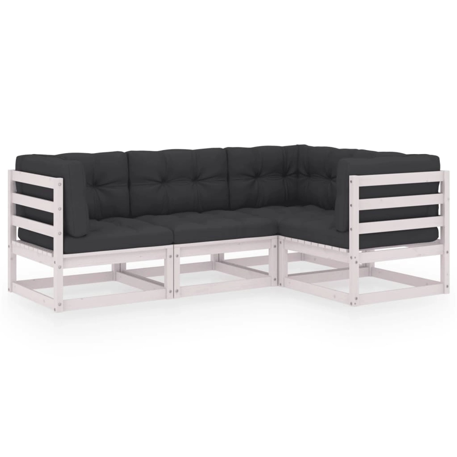 vidaXL 4-tlg Garten-Lounge-Set mit Kissen Kiefer Massivholz Modell 16 von VIDAXL