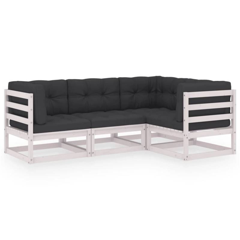 vidaXL 4-tlg Garten-Lounge-Set mit Kissen Kiefer Massivholz Modell 16 von VIDAXL