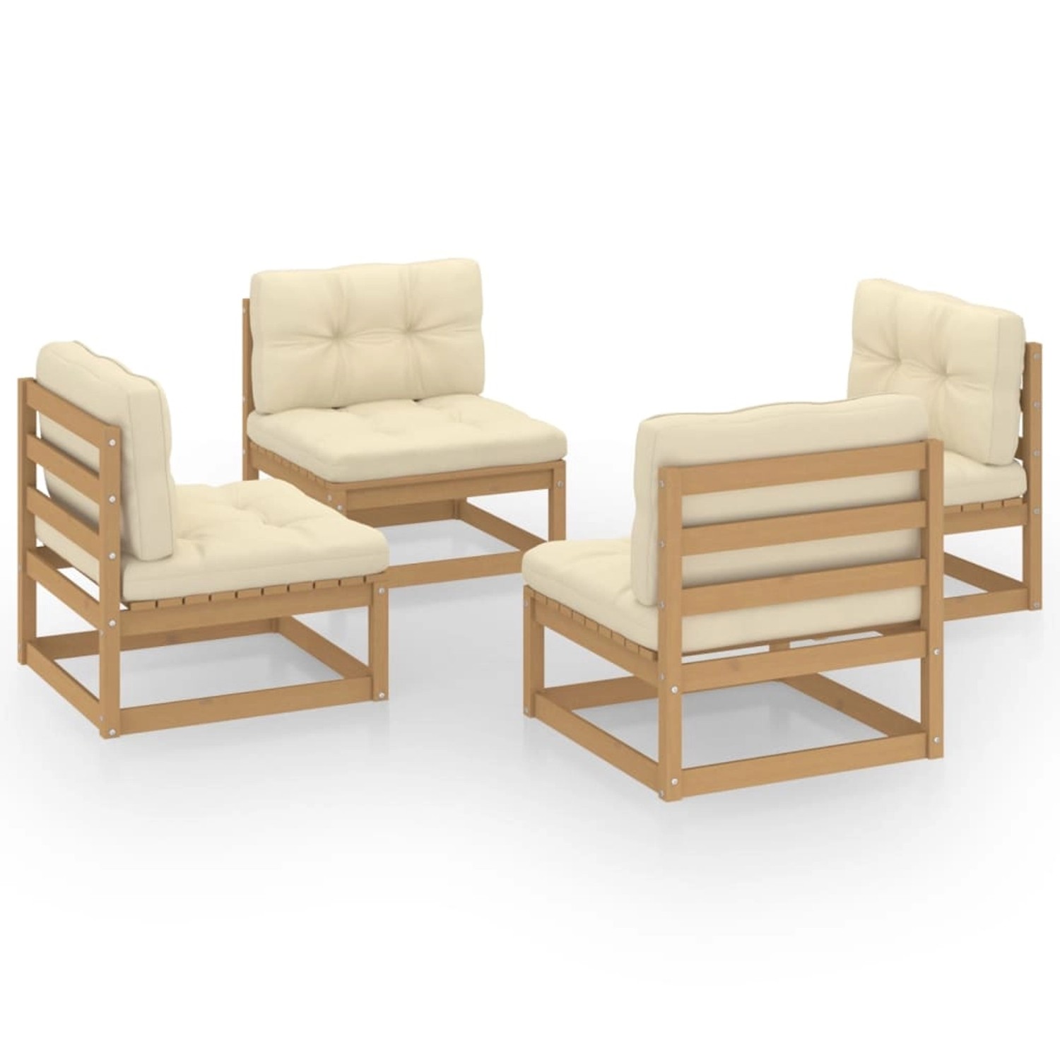 vidaXL 4-tlg Garten-Lounge-Set mit Kissen Kiefer Massivholz Modell 19 vidaXL 4-tlg Garten-Lounge-Set mit Kissen Kiefer Massivholz Modell 19 von VIDAXL