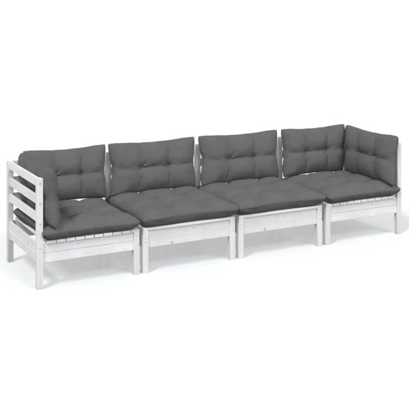 vidaXL 4-tlg Garten-Lounge-Set mit Kissen Kiefer Massivholz Modell 45 von VIDAXL
