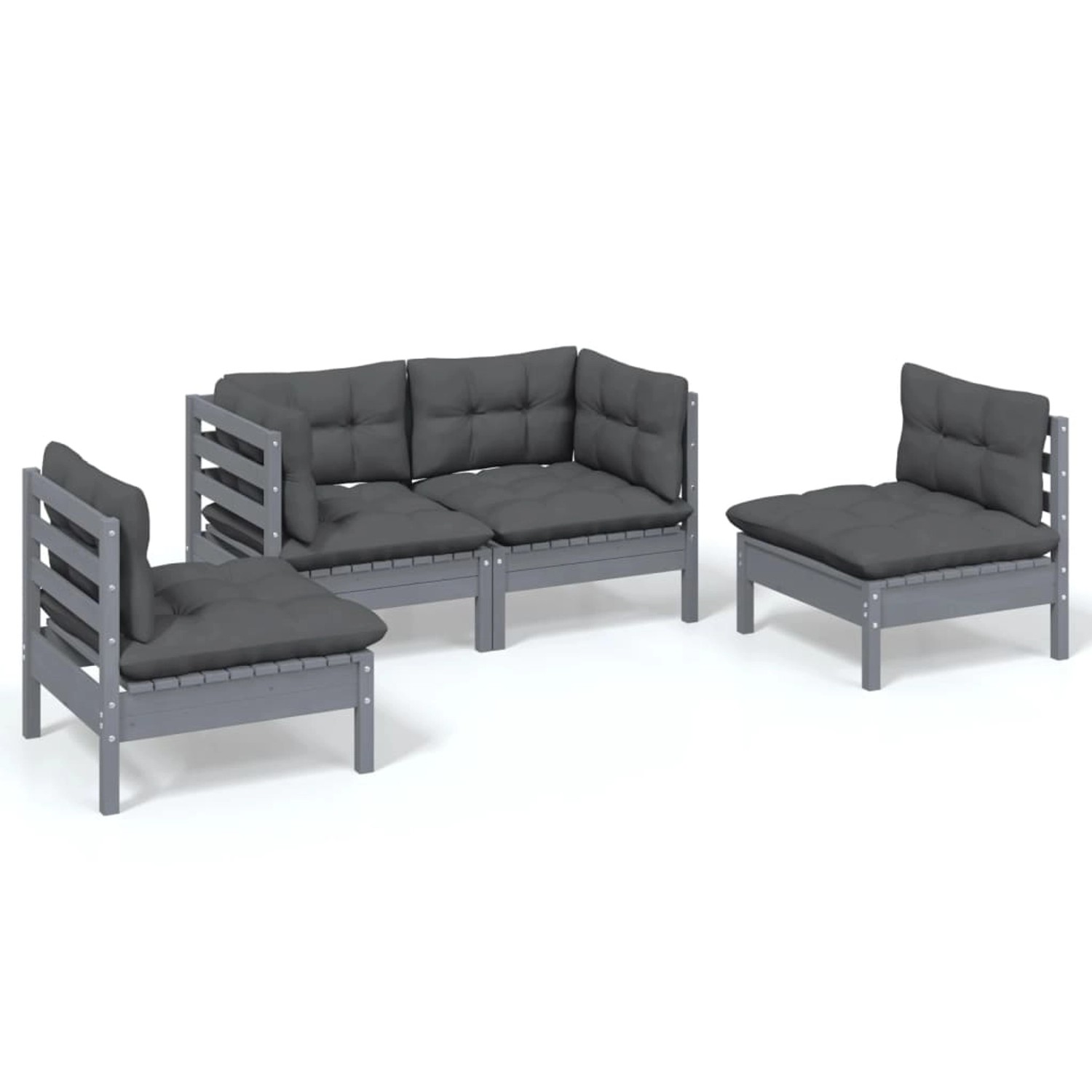 vidaXL 4-tlg Garten-Lounge-Set mit Kissen Kiefer Massivholz Modell 49 vidaXL 4-tlg Garten-Lounge-Set mit Kissen Kiefer Massivholz Modell 49 von VIDAXL