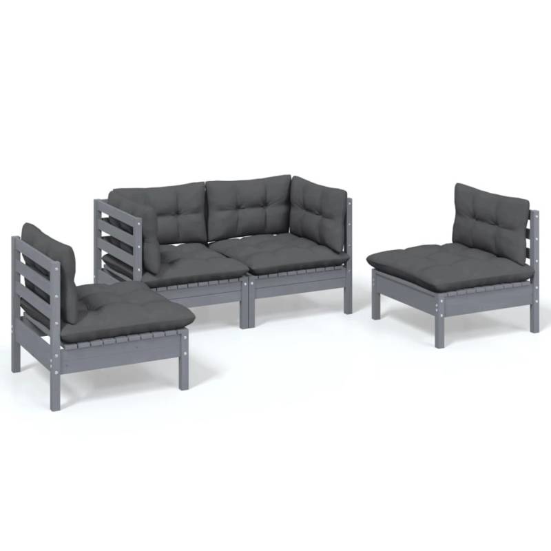 vidaXL 4-tlg Garten-Lounge-Set mit Kissen Kiefer Massivholz Modell 49 von VIDAXL