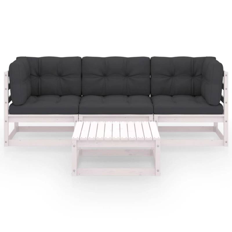 vidaXL 4-tlg Garten-Lounge-Set mit Kissen Kiefer Massivholz Modell 6 von VIDAXL