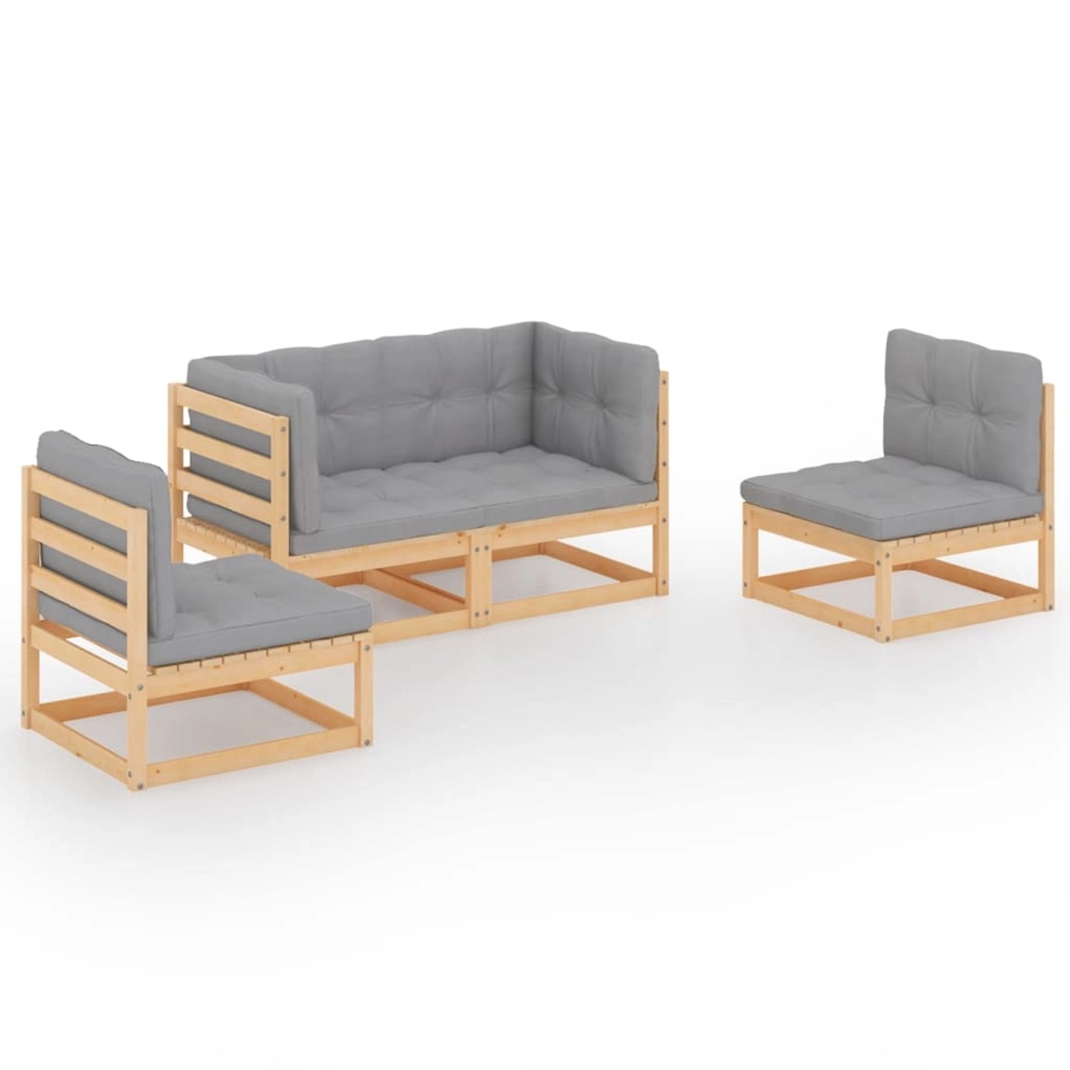 vidaXL 4-tlg Garten-Lounge-Set mit Kissen Kiefer Massivholz Modell 7 vidaXL 4-tlg Garten-Lounge-Set mit Kissen Kiefer Massivholz Modell 7 von VIDAXL