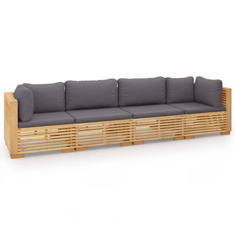 vidaXL 4-tlg Garten-Lounge-Set mit Kissen Massivholz Teak Modell 3 von VIDAXL